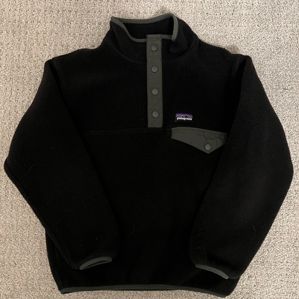 Patagonia Synchilla Snap T Black SZ Small (7-8)